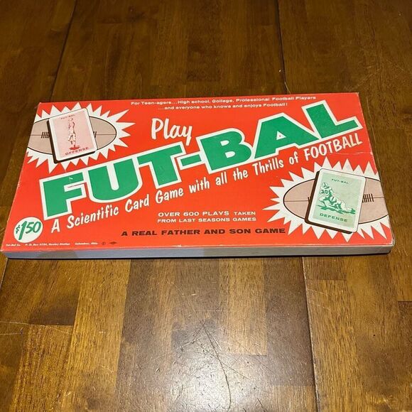Vintage 1958 Play FUT-BAL Football Card Board Game Complete USA - Picture 1 of 11